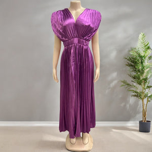 Elegant V-Neck Satin Dress for Women – High Waist Slim Fit | 10 Colors | S-3XL | Chic Party & Evening Wear